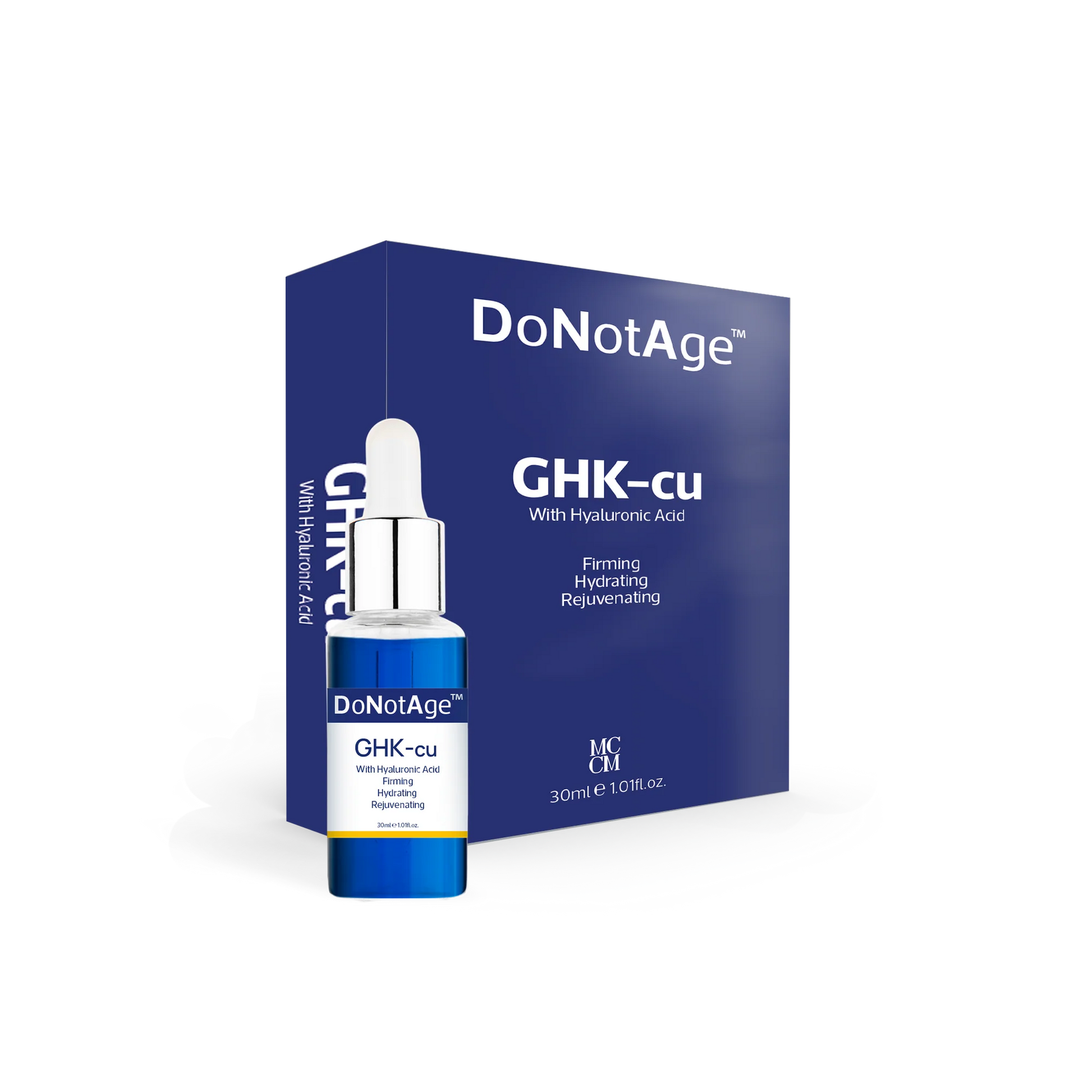 DoNotAge GHK-cu skincare product packaging on a white background